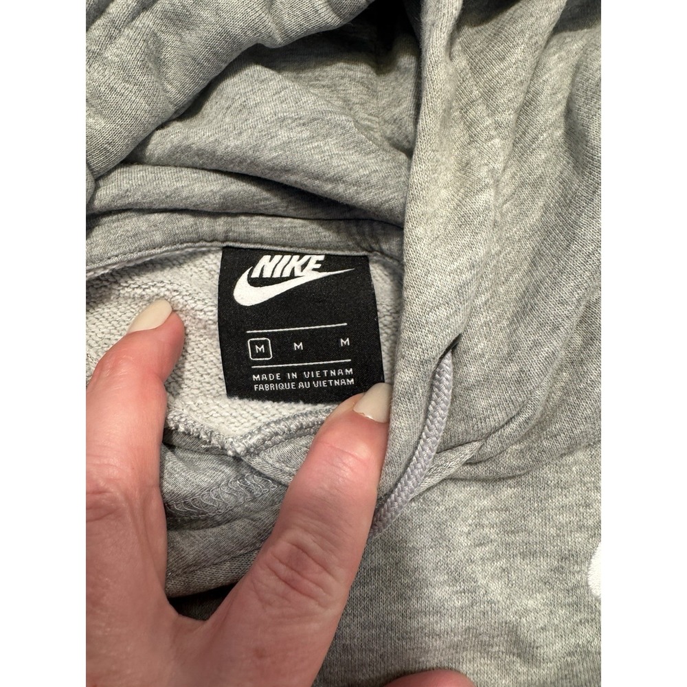 2 Nike Women's Medium Pullover Hoodies Sweatshirts Gray Black Swoosh Logo - Picture 9 of 10